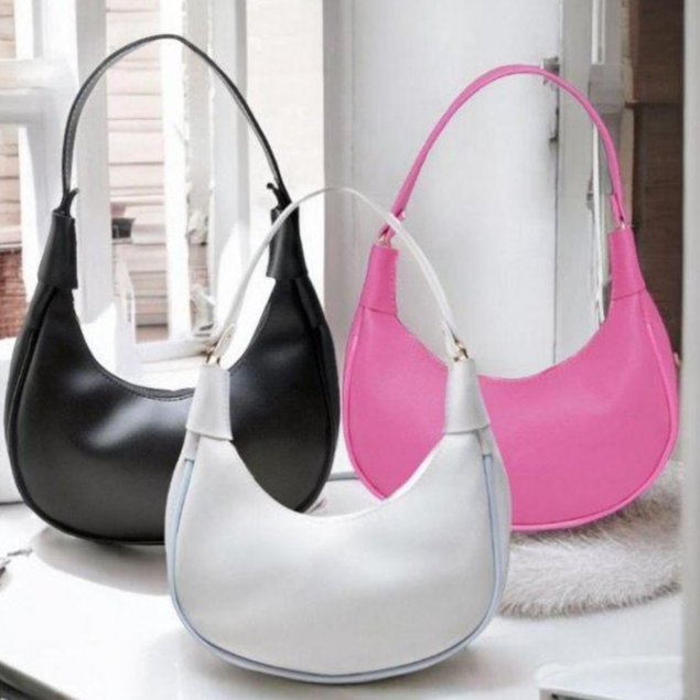 Kit 3 Bolsa Feminina Salton Meia Lua Estilosa De Ombro e Mão