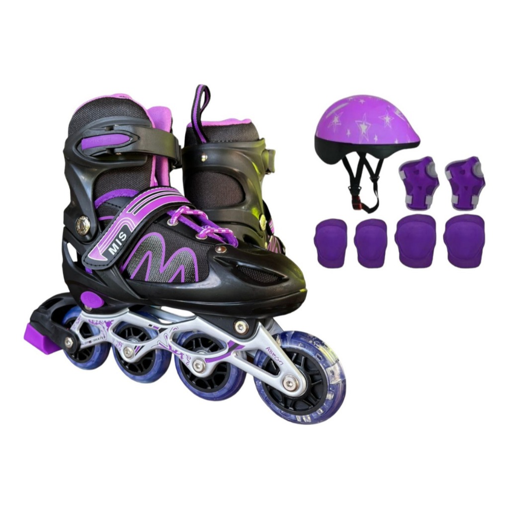 Patins Preto com Roxo - Comprar com Melhor Preço em Equipamentos Esportivos e Recreação ao Ar Livre