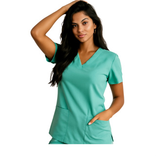 Blusa Scrub Bata Enfermagem Pijama Cirurgico Hospitalar Blusa Bata Acinturada Oxford  - Unissex em Oferta na Shopee