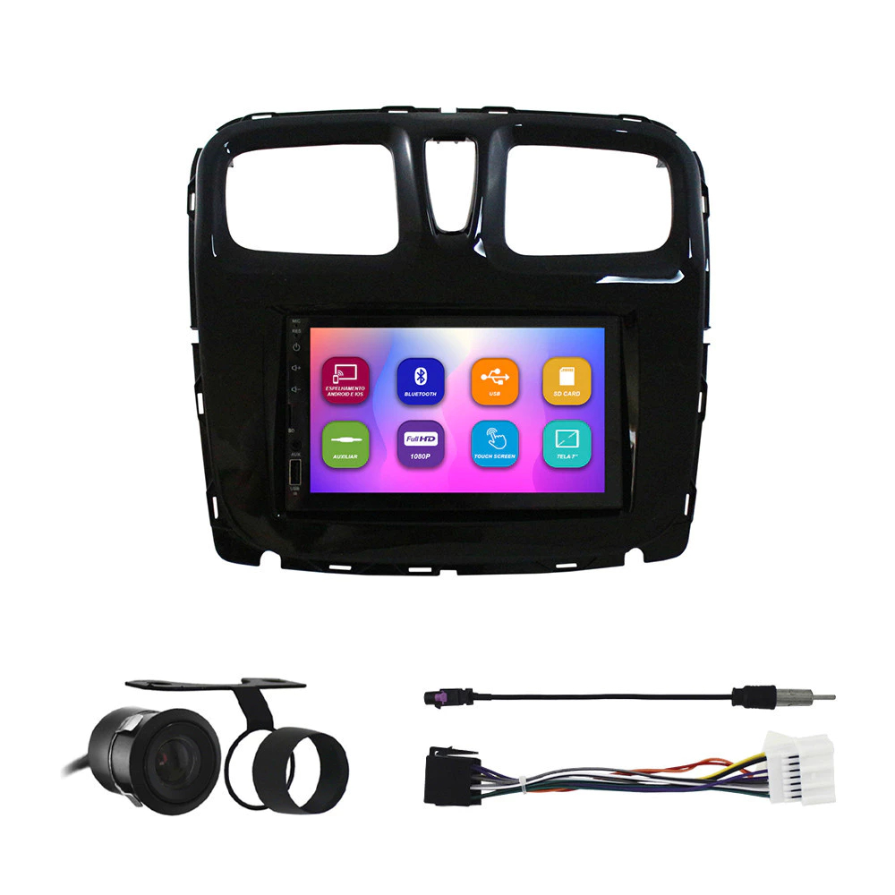 Multimídia MP5 Logan Sandero 2015 á 2026 Espelhamento Carplay Android