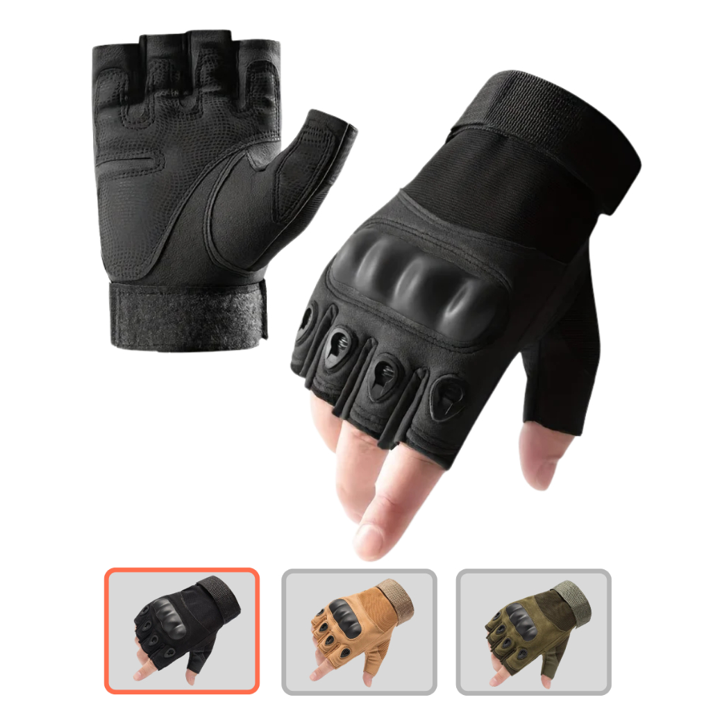 Luva Tática Militar Meio Dedo Paintball Airsoft Esporte Ação Moto Bike Ciclismo