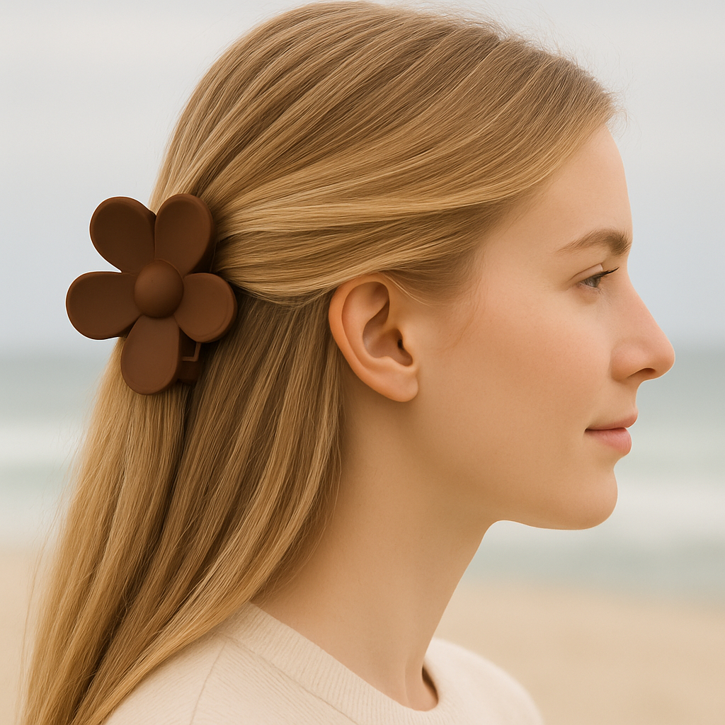 Presilha  Flor Fosca Elegante Prendedor Piranha Garra de Cabelo 7.2cm - Landh's em Oferta na Shopee