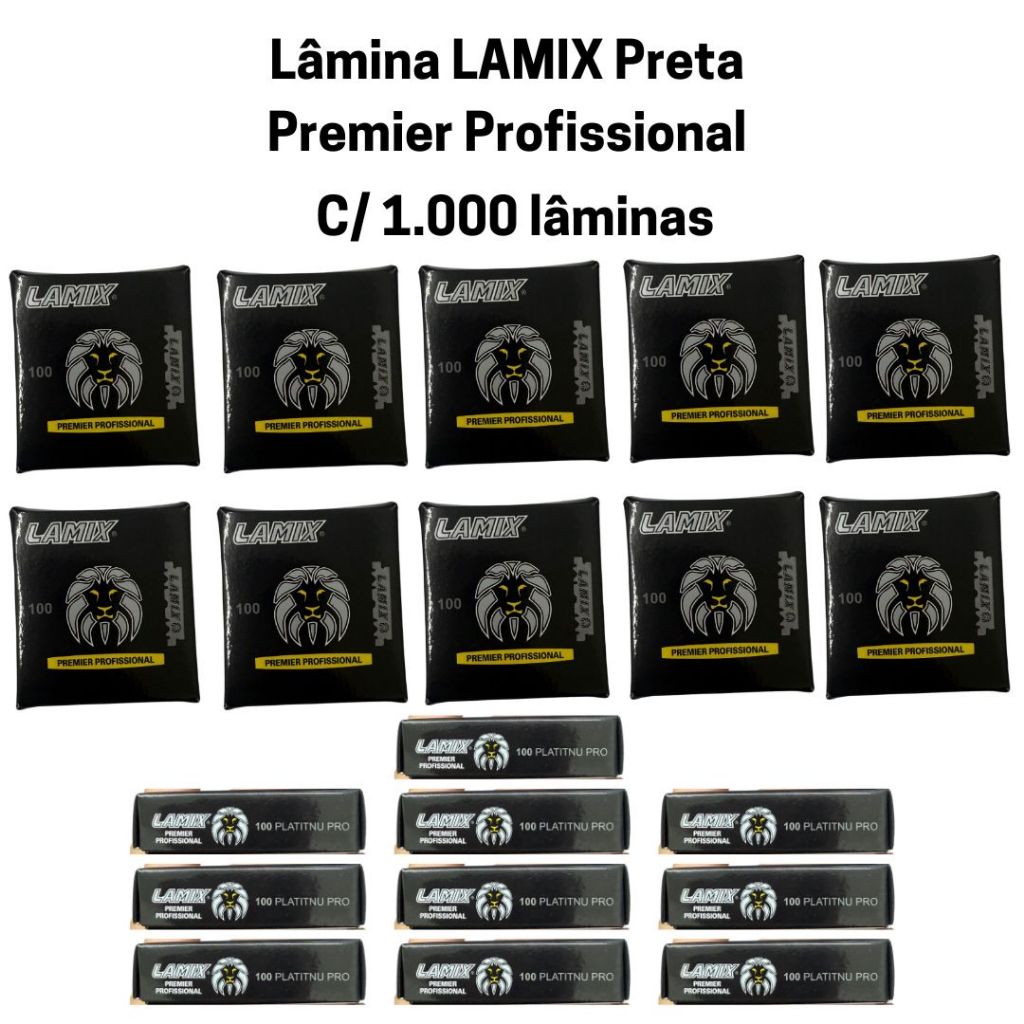 Lamina LAMIX Black PREMIER c/ 1.000 (1/2 laminas)  - 10 caixinhaS