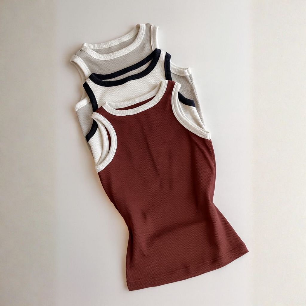 Kit 3 Regata Blusinha Bicolor Feminina Canelado Básica Elegante Blogueira Tendencia 2026