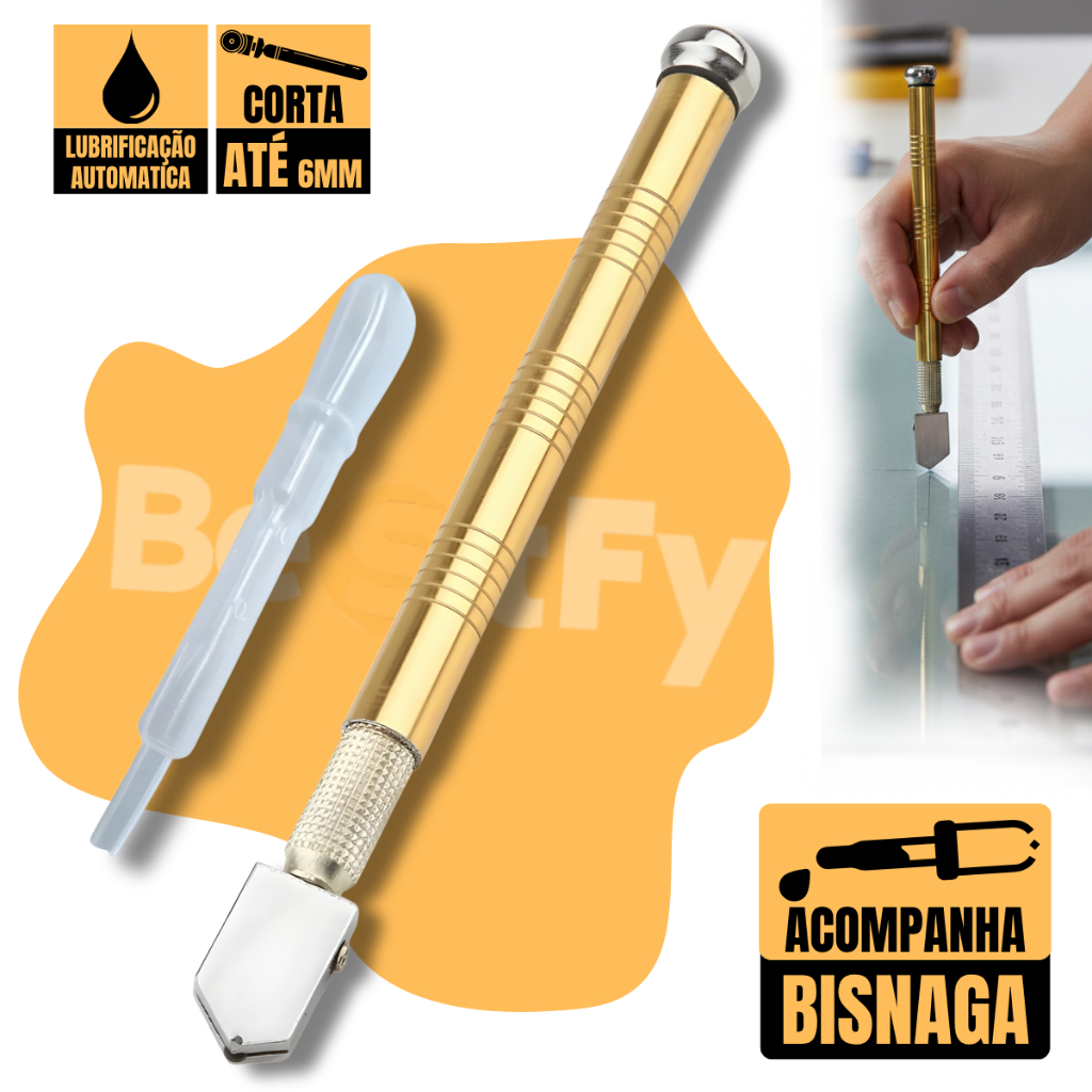 Cortador de Vidro e Espelho Profissional Ferramenta Tipo Caneta com Reservatório Riscador Diamante em Oferta na Shopee