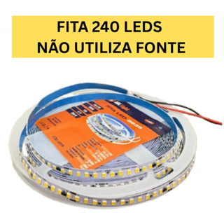 Fita LED 240 LEDs/m – 10m, Ligação Direta 110V/220V | Não precisa de Fonte | Para Perfil Led, Sanca em Oferta na Shopee