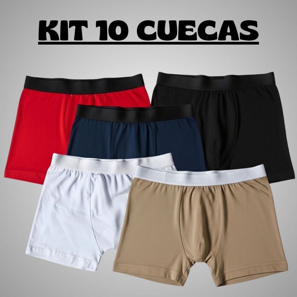Kit 10 Cuecas Boxer Masculina Sortidas Conforto E Estilo
