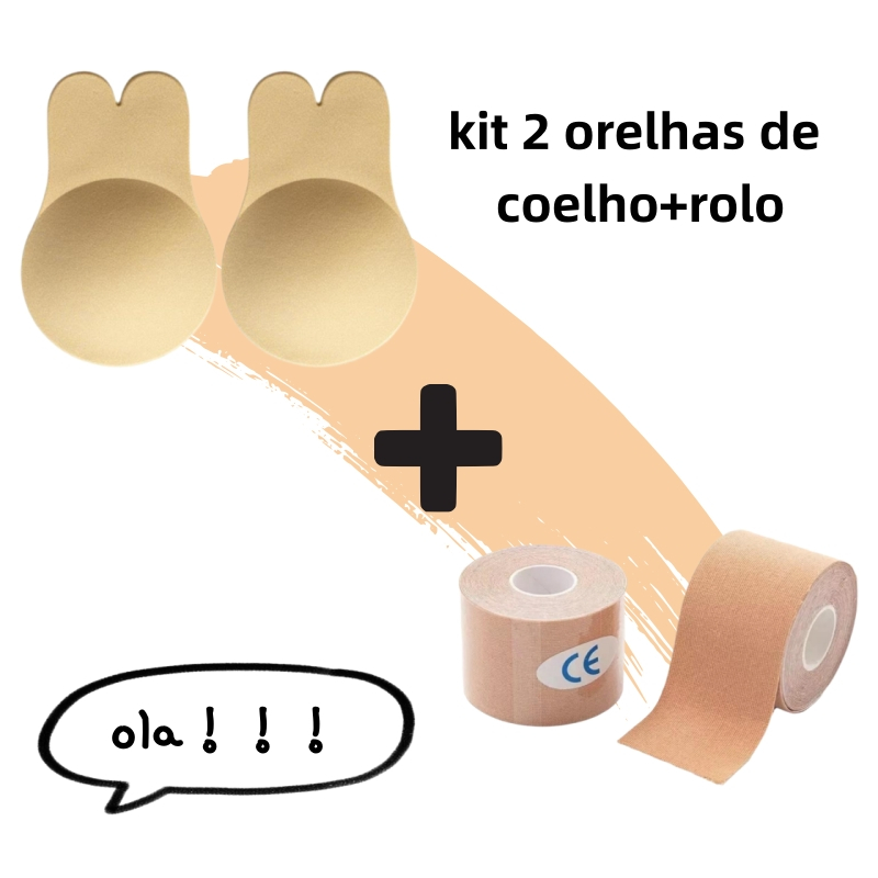 Kit 2 Conjunto para levantar o peito 1 Sutiã Rolo Adesivo + 1 par Sutiã Adesivo Pushup