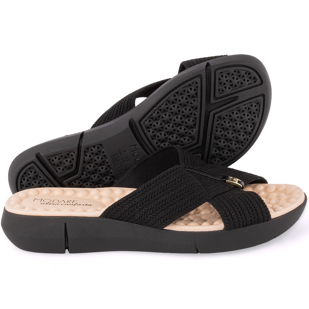 Detalhes do Chinelo Modare Ortopédico Esporão Massageador Conforto 7142 Preto