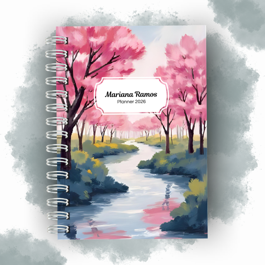 Planner 2026 A5 com Nome • Capa Dura Estampada • Organização Pessoal e Planejamento Diário