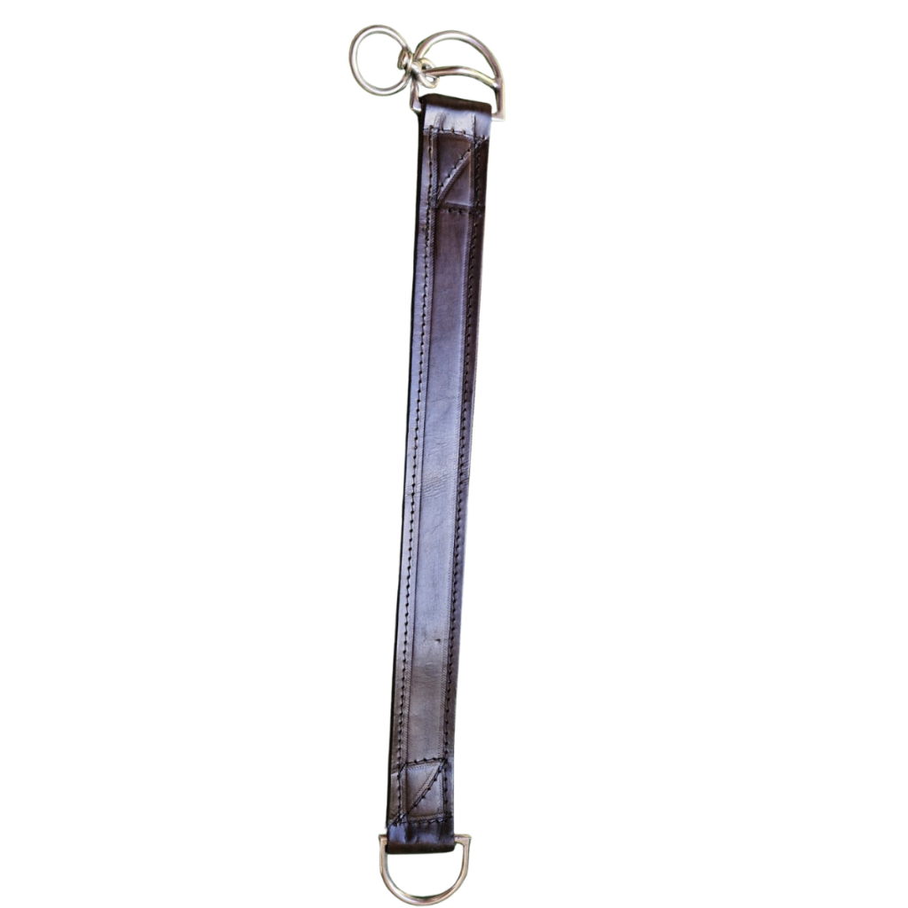 Chinchador com girador em oferta couro legitimo marrom café e aço inox