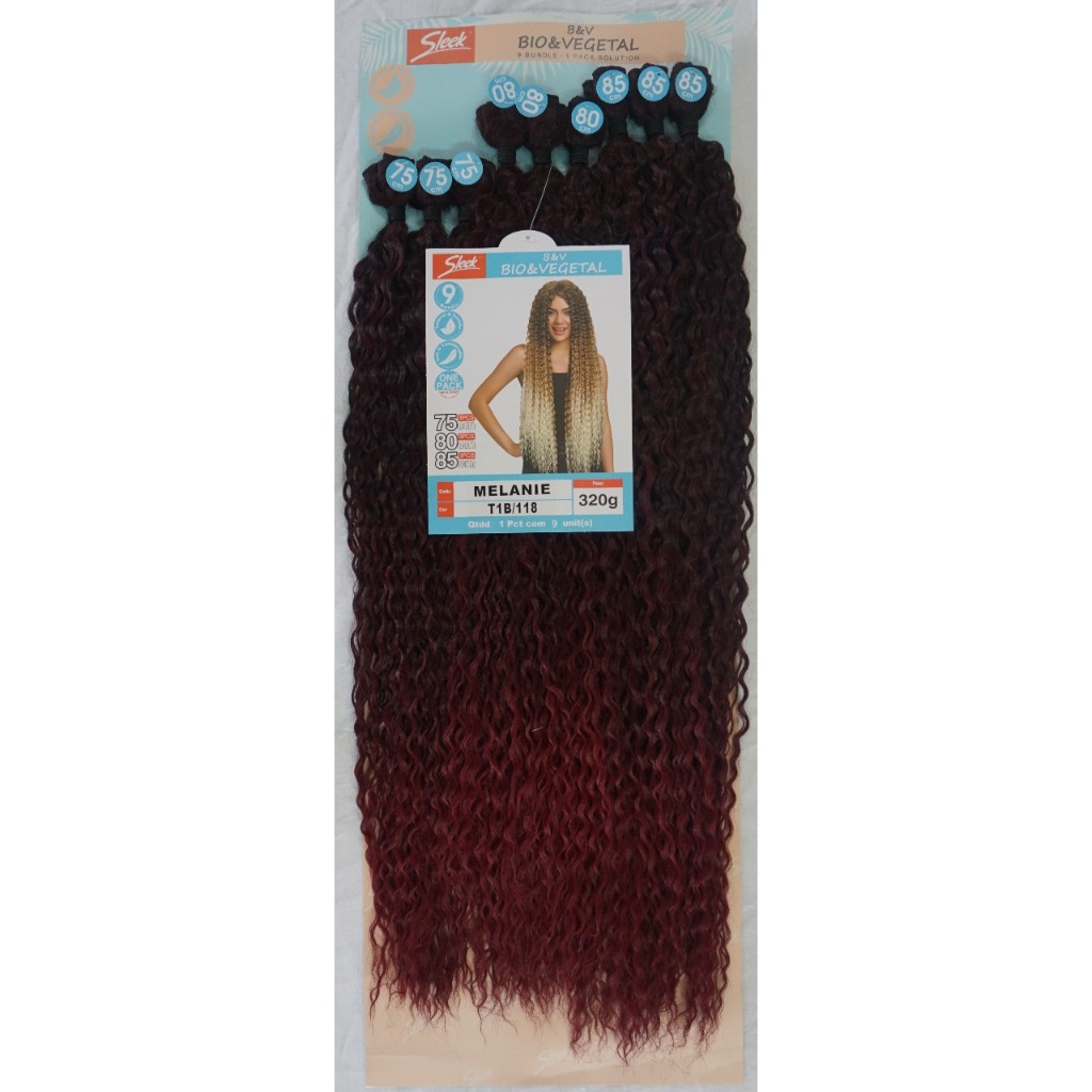 Cabelo Bio Vegetal Cacheado Sleek Melanie 85cm Na Tela em Oferta na Shopee