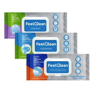 Kit Lenços Para Limpeza De Casa FeelClean Limpa Vidros Multiuso Desengordurante e Limpa Banheiro em Oferta na Shopee