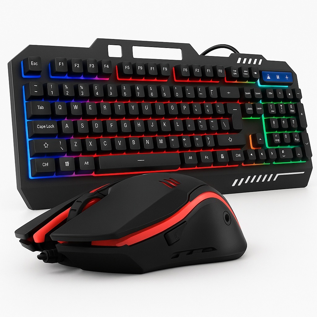 Teclado e Mouse Gamer RGB Semi Mecânico ABNT2 com Suporte Celular – Kit Completo PC PS4 em Oferta na Shopee