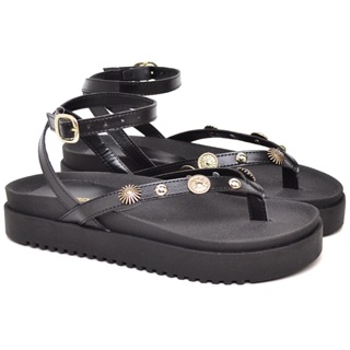 Papete Sandália Feminina Detalhes Em Metal Preto CAPRI  Dubuy 2094DB em Oferta na Shopee