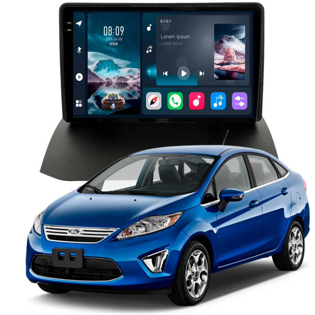 MÍDIA SOAUDIO S LINE FORD FIESTA/NEW FIESTA MEXICANO ATÉ 2015 Com CAMBUS 64gb Carplay Android Gps 9p