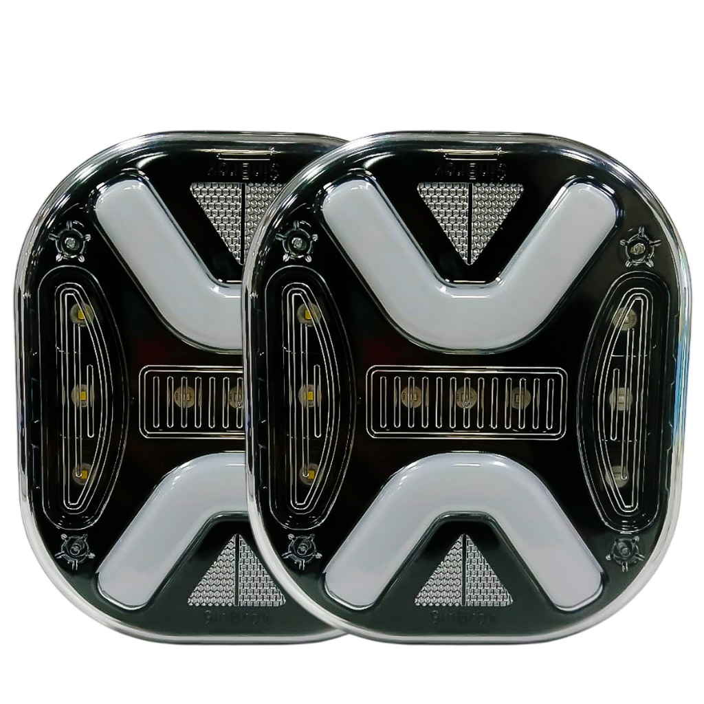 Lanterna Led Traseira Mex Fume Troller Cargo Mb 12v 24v Par em Oferta na Shopee