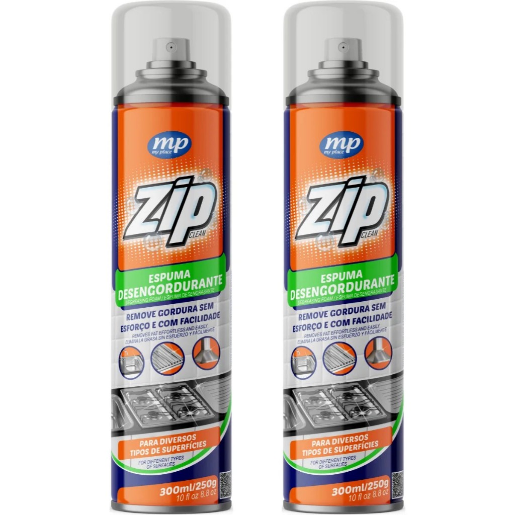 2 ESPUMAS DESENGORDURANTE SPRAY ZIP 300ML em Oferta na Shopee