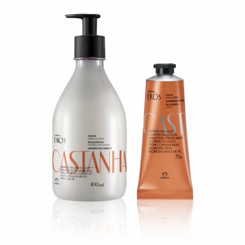 Kit Polpa Desodorante Hidratante para o Corpo 400 ml + Polpa Hidratante para as Mãos 75g - Ekos Castanha
