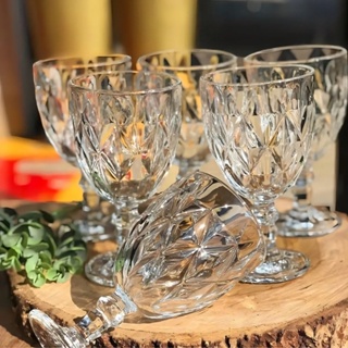 Conjunto 4/6/12 Taças Vidro Estilo Cristal Diamond 340ml Luxo Transparente em Oferta na Shopee
