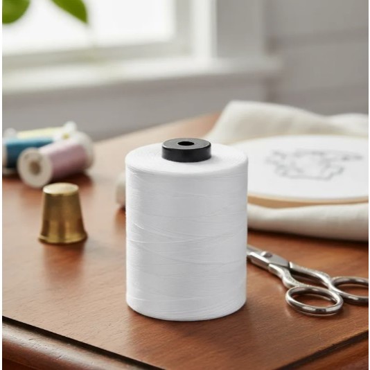 Linha branca pra costura reta 10 mil jardas firme grande resistente em Oferta na Shopee