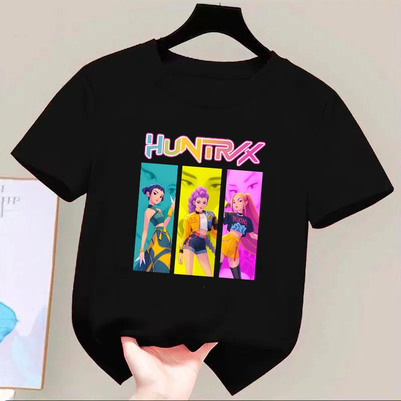 Camiseta De Algodão Feminina Infantil Huntrix Olhos Estampa Tendencia em Oferta na Shopee