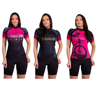 Conjunto De Ciclismo Ciclistas Bermuda E Camisa Feminino Ge em Oferta na Shopee