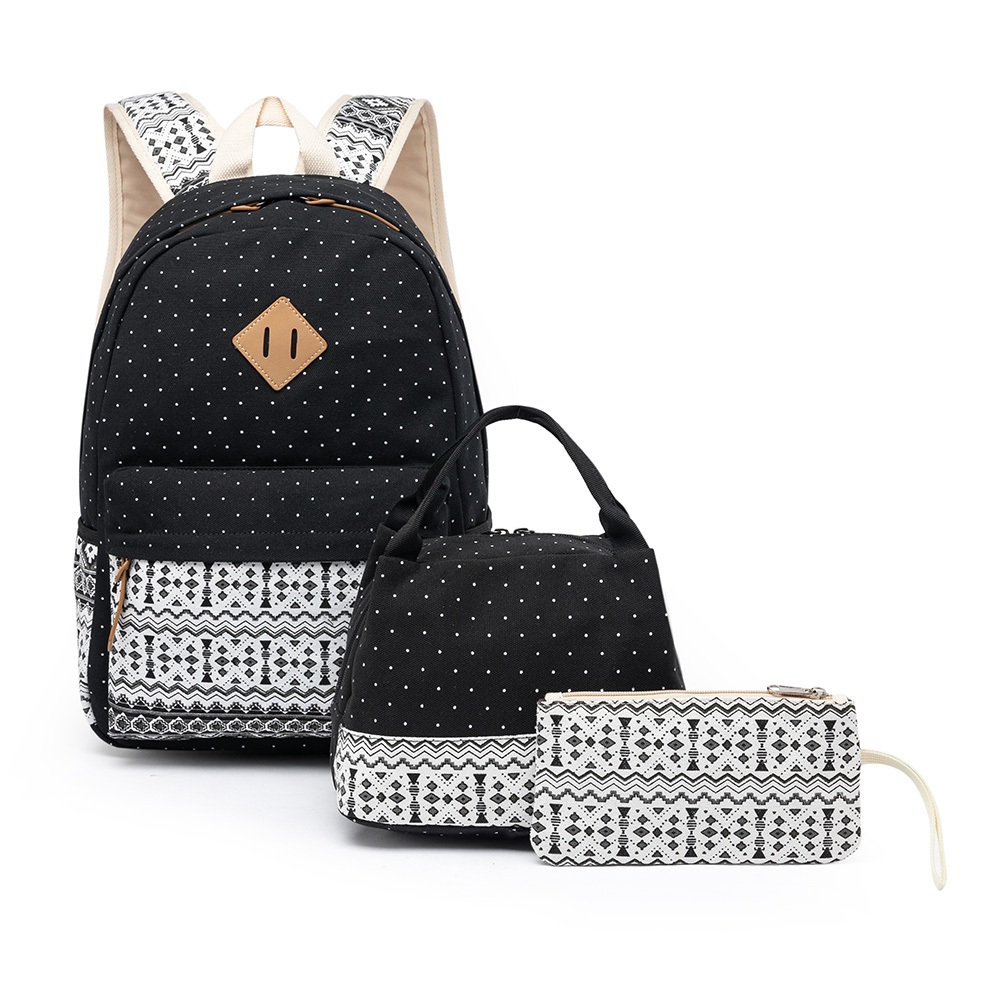 Mochila Feminina Reforçada Kit Lancheira Estojo Necessaire Guelph USB Fone Faculdade Dia a Dia