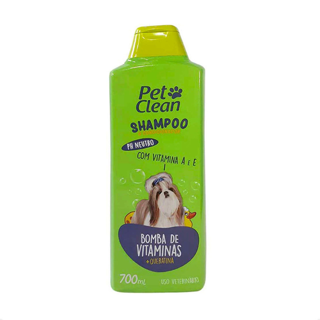 Shampoo e Condicionador bomba de vitaminas para Cachorro e Gato Pet Clean 700 ml - 1 Unidade