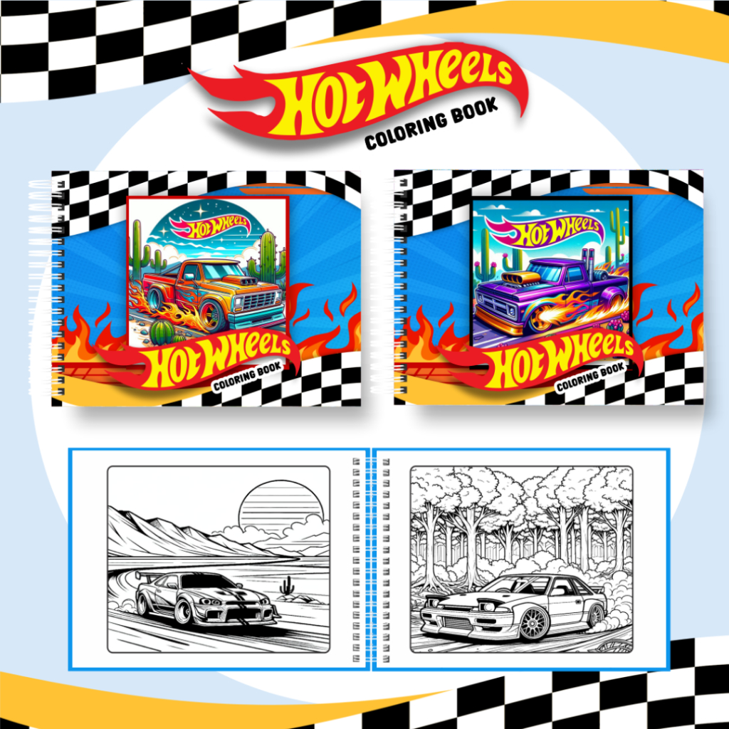 Livro de Colorir Hot Weels Folha Grossa e Capa Dura 180g 50 Páginas / PROMOÇÃO em Oferta na Shopee