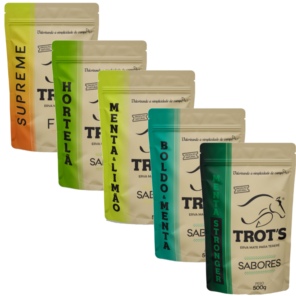 Erva Terere Trots Mate Premium Boldo e Menta Tradicional Burrito Pura Folha Gelado Teres Limão 500g