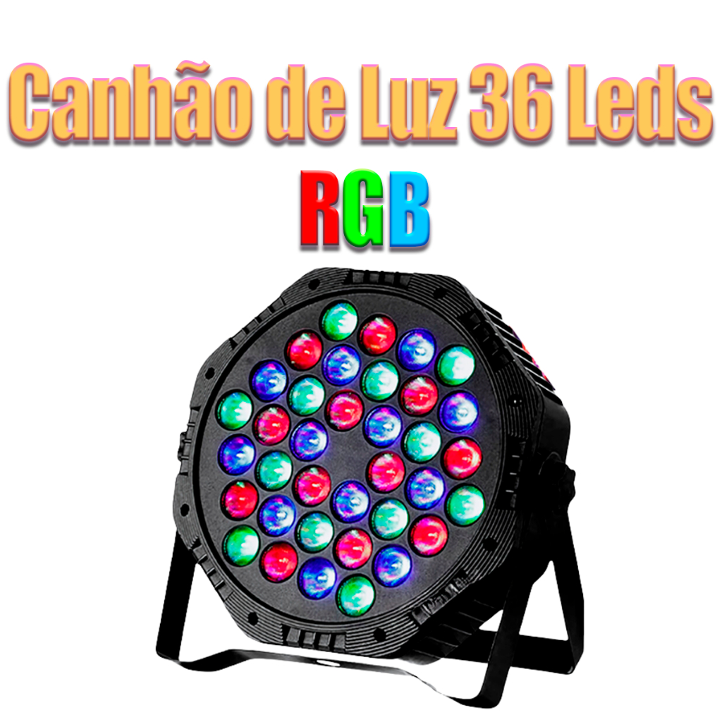 Canhão Refletor 36 LEDs RGBW Profissional 36W MiniMen Bivolt | MM-T114 em Oferta na Shopee