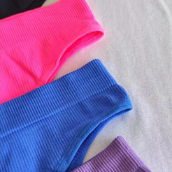 Kit 5 Calcinhas Canelada Importada Tanga Conforto Calcinha Cintura Alta Pala Dupla