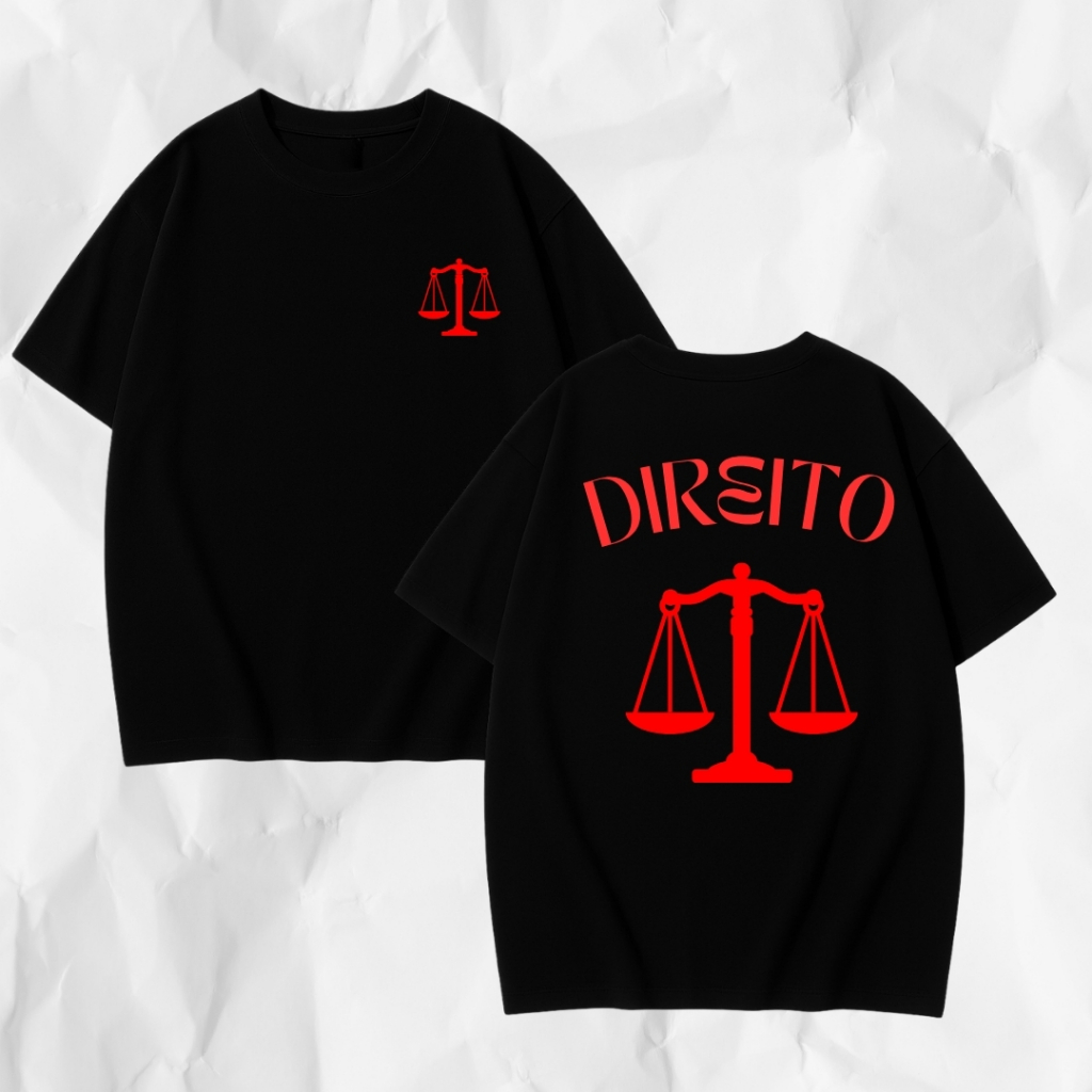 Blusa Curso de Direito Camiseta 100% Algodão Unissex OAB Advogados Camisa Faculdade Universidade Semestre Novo