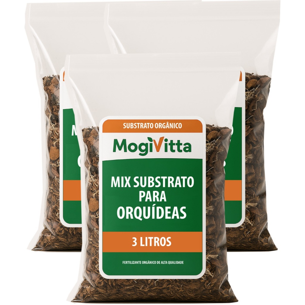 Mix Substrato Balanceado Orquídea 100% Natural Musgo Sphagnum Casca Pinus Carvão Triturado Chip Coco em Oferta na Shopee
