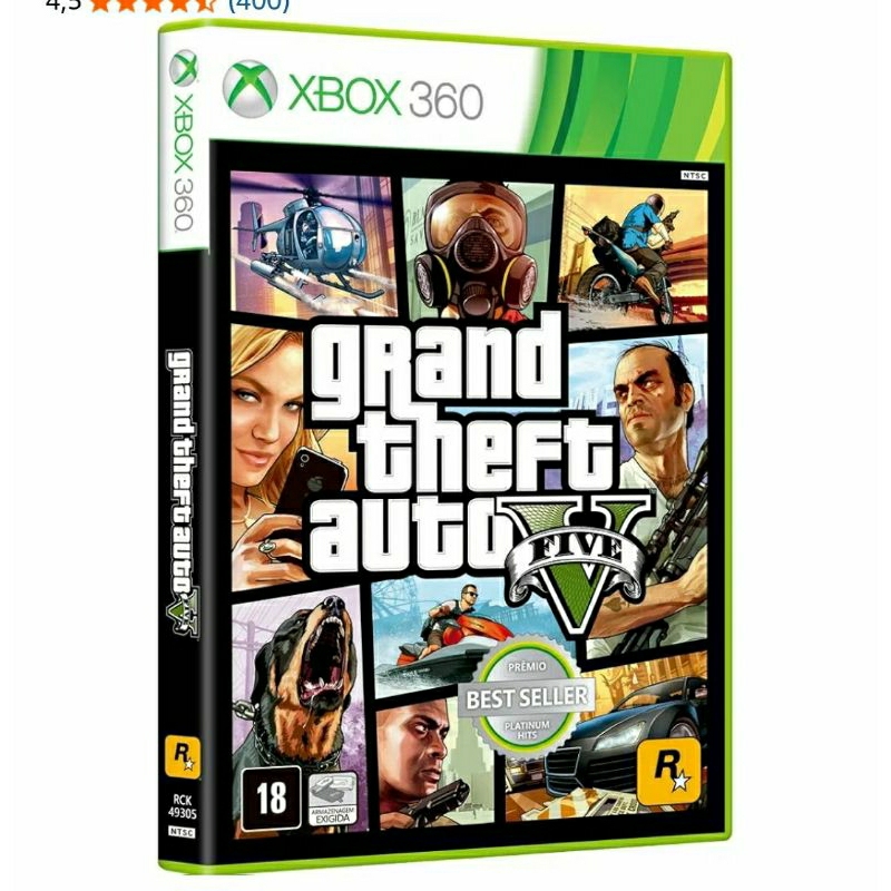 GTA 5-Grand Theft Auto V Xbox 360 Mídia Física Original Jogo Xbox 360