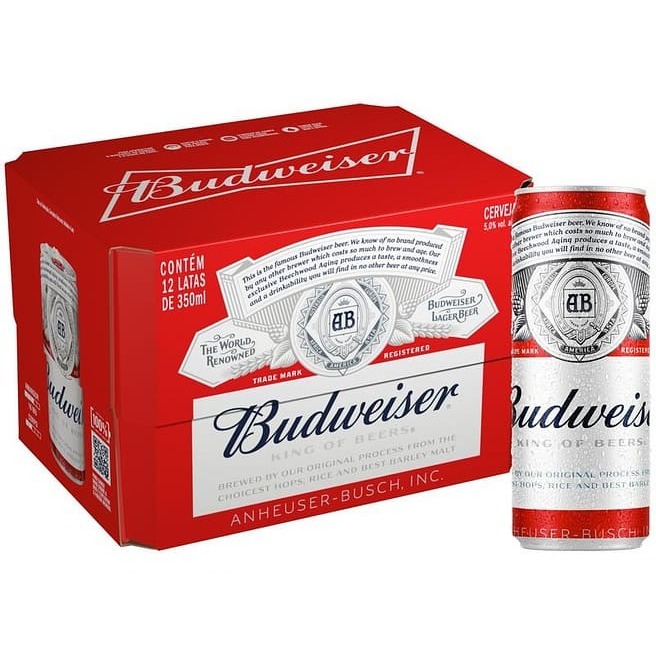 Cerveja Budweiser Long Neck 350ml – Pack com 12 Unidades