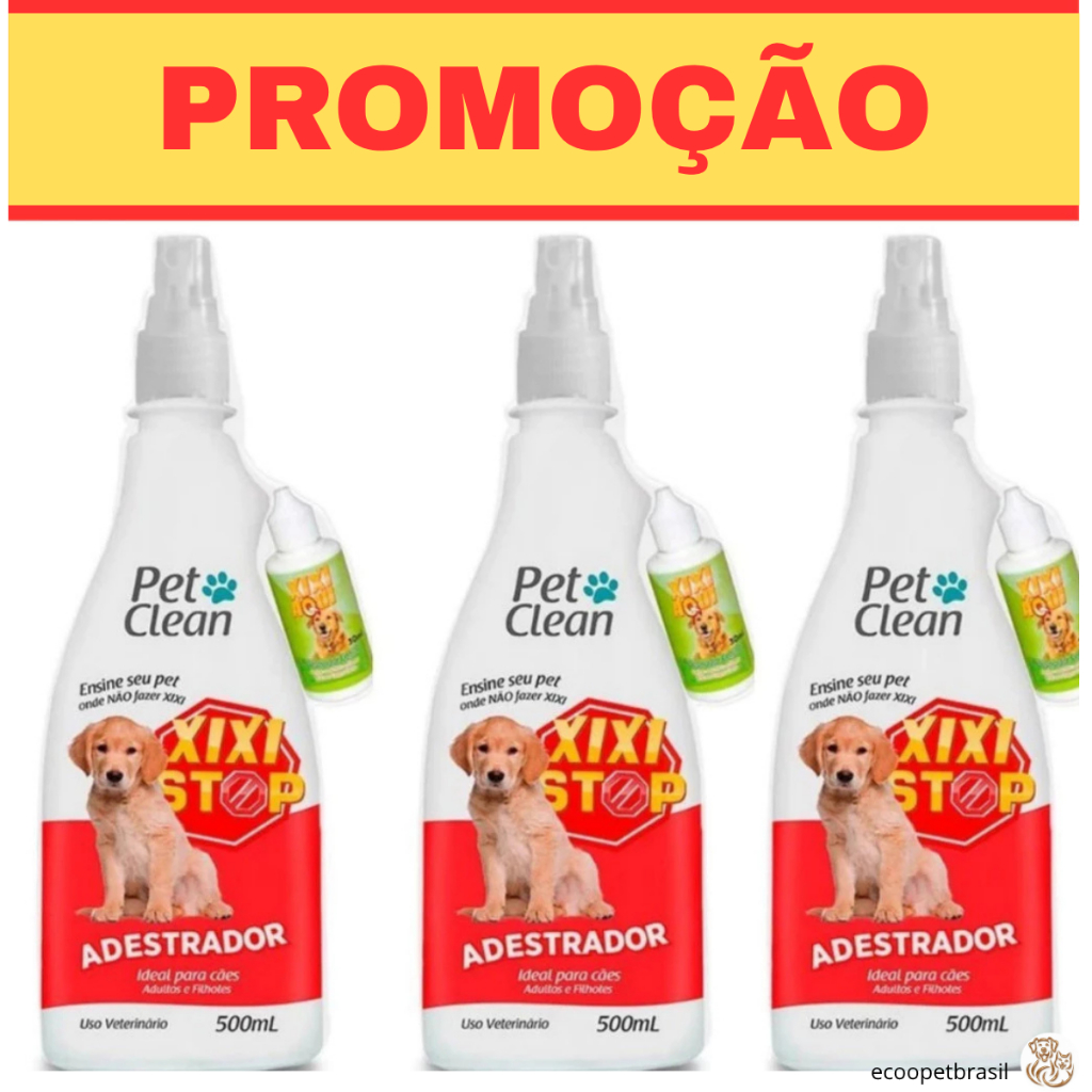 Adestrador Xixi Stop + Xixi Aqui Pet Clean 500 mL para Cachorro Cães e Gatos | Educador Sanitário