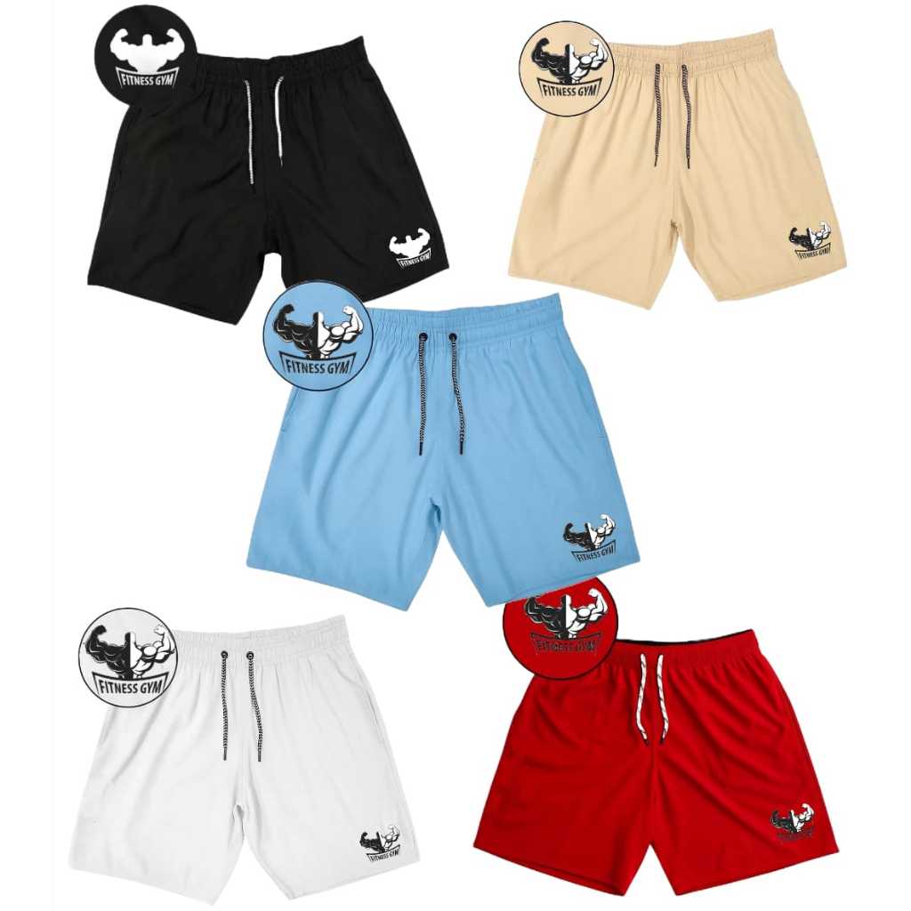 Conjunto Kit COM  5 BERMUDAS Short Tactel ELASTANO Skate Fitness Academia Cross Musculação Praia Verão Oferta Promoção