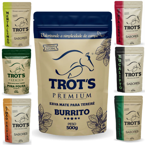 Erva Terere Trots Mate Premium Fresca Original Pura Folha Tereré Gelado Ice Black Burrito 500g