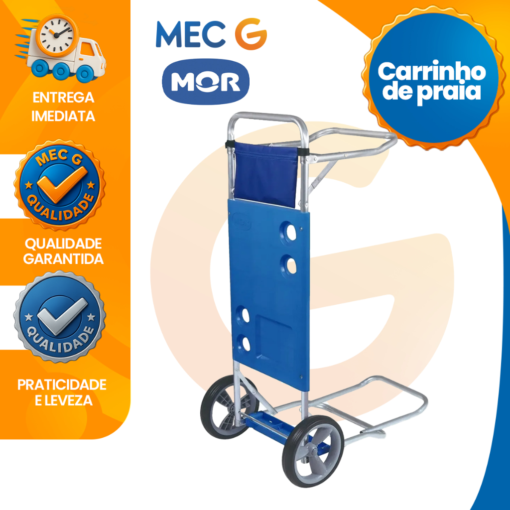 Carrinho de Praia Vira Mesa Cabe 6 Cadeira de Praia e Caixa Térmica Resistente Suporta 20Kg Mor em Oferta na Shopee