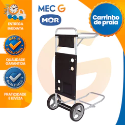 Carrinho de Praia para Transporte Cadeira Cooler Guarda Sol Vira Mesa Leve Resistente Até 20Kg Mor