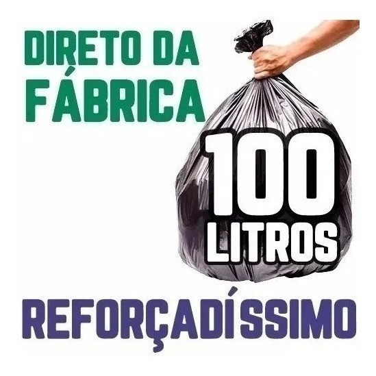 Saco de Lixo 100 Litros Reforçado pacote com 100 ou 50 unidades escolha micragem 0.6/0.8/0.10 micra em Oferta na Shopee