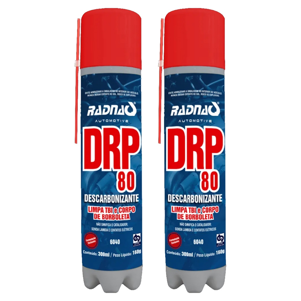 Kit 2 Descarbonizante Drp80 Limpa Bico Tbi 300ml Radnaq Car80