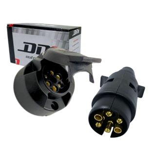 Kit Tomada 6 Polos Macho e Femea Carretinha Reboque Plug Tomada Carretinha Trailer 6 Polos em Oferta na Shopee