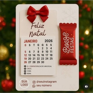 Calendário 2026 + Balinha Personaliza/Brindes/Corporativo/ Empresa/Mimo/Personalizados