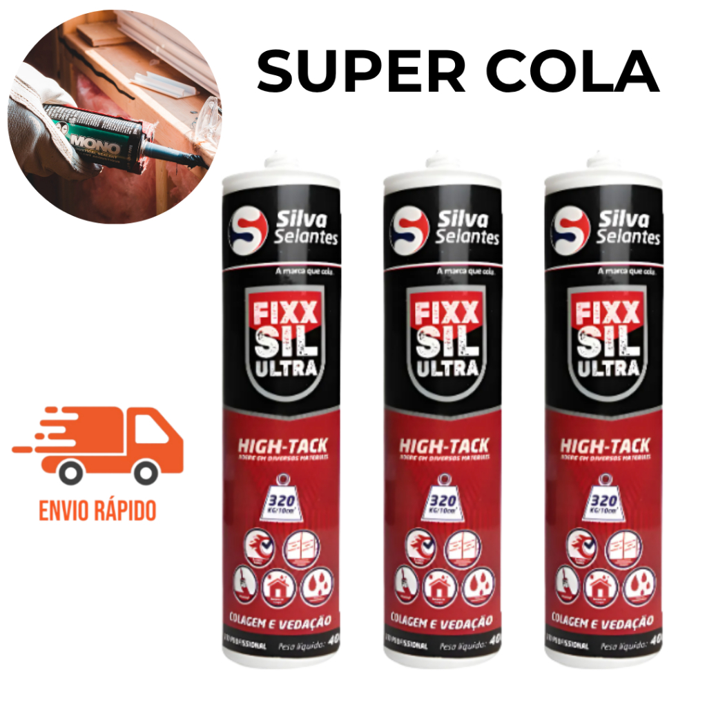 Fixx Sil Ultra Silva Selante e Cola Profissional Vedação para Construção Reformas Reparos em Oferta na Shopee