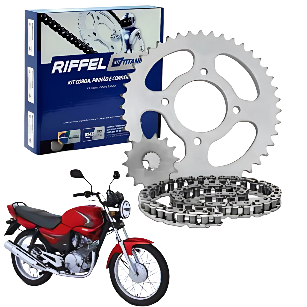 Kit Relação Transmissão Tração Ybr Factor 125 2003 ATÉ 2016 ORIGINAL RIFFEL