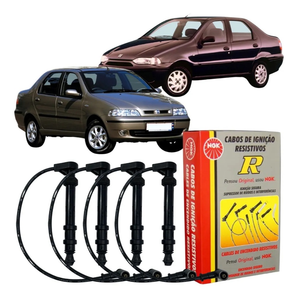Jogo Cabo Vela Ngk Fiat Brava Marea Doblo Strada 1.6 16v Mpi