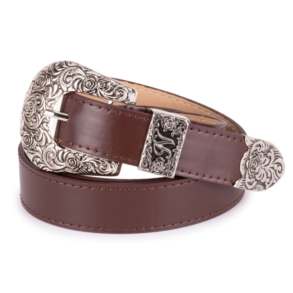 Cinto Feminino Country com Fivela Detalhada e Passador De Metal Luxuoso